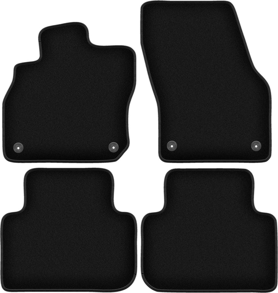 Wielganizator Velours-Autoteppiche – passend für Cupra Terramar (SUV, Bj. 2024-) – schwarz, passgenau, mit Befestigungen set 4 Stk.