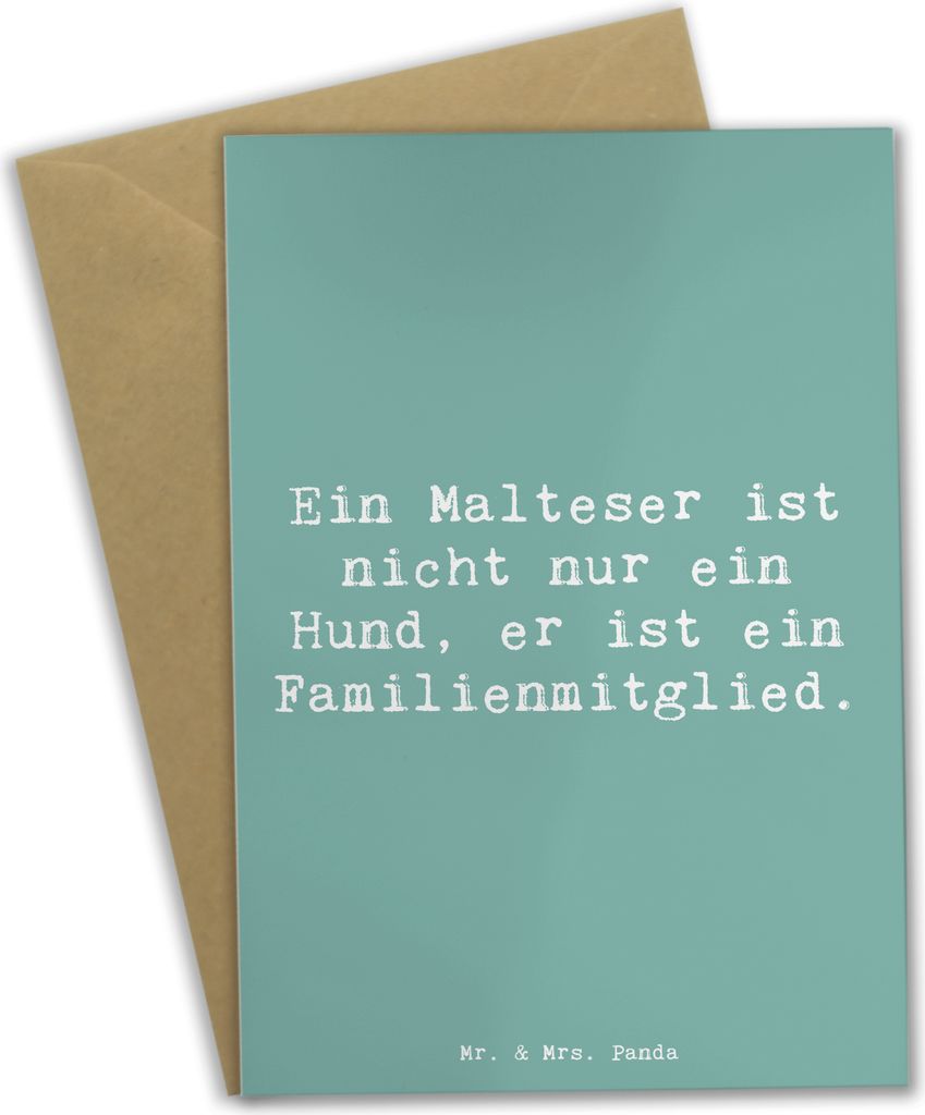 Mr. & Mrs. Panda Klappkarte Spruch Malteser Liebe - Meeresbrise - Geschenk, Hund, weihnachtskarten, Hunde, Hunderassen, ist Familienmitglied, Eigen...