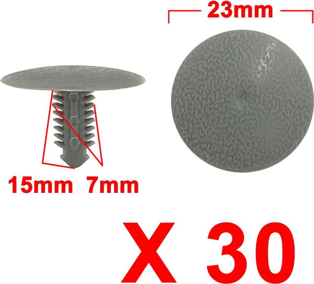 30 Stück Plastikclips Befestigung Halterung Druck Typ Innenformteil Nietgarn 6.5mm