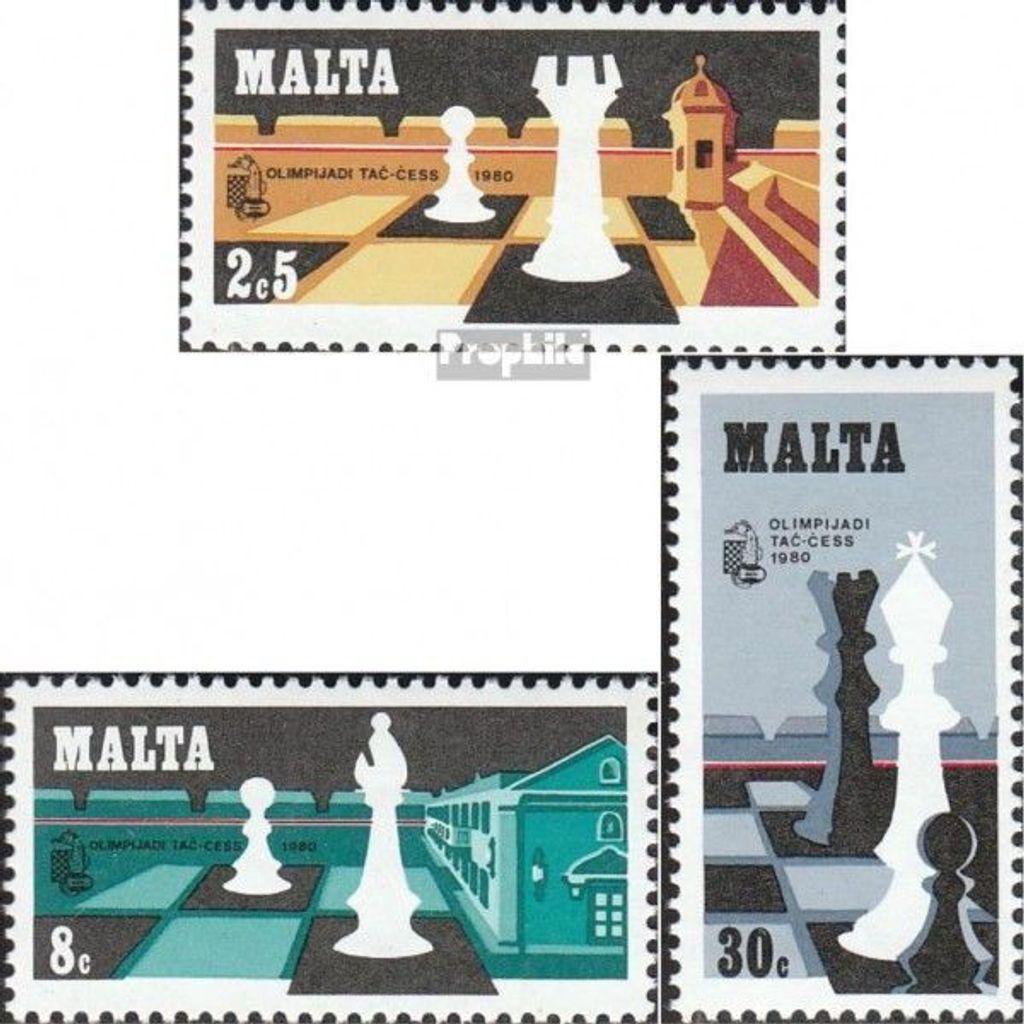 Briefmarken Malta 1980 Mi 621-623 (kompl.Ausg.) postfrisch Schach