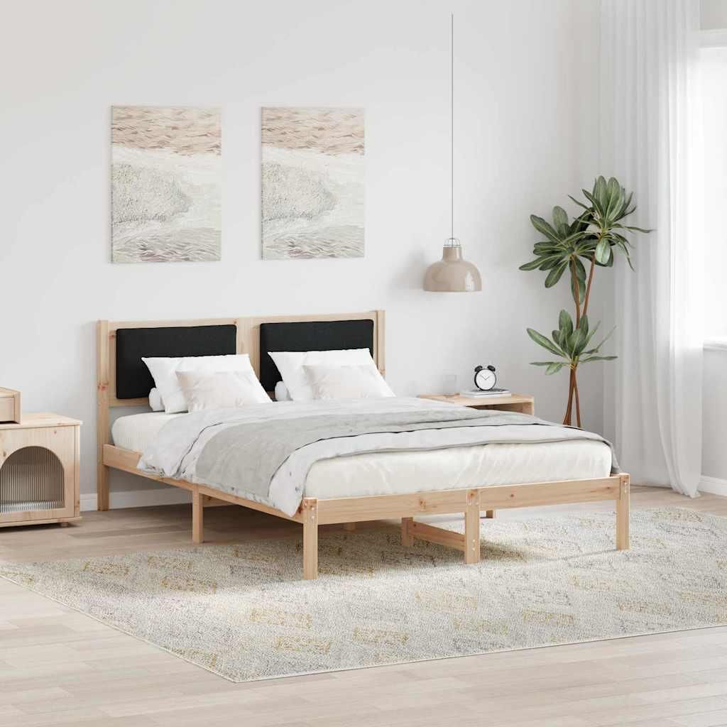 "Schlussverkauf" Doppelbett - Bettgestell 2 PLACES - Schwarz 160x200 cm Massives Kiefernholz C5394