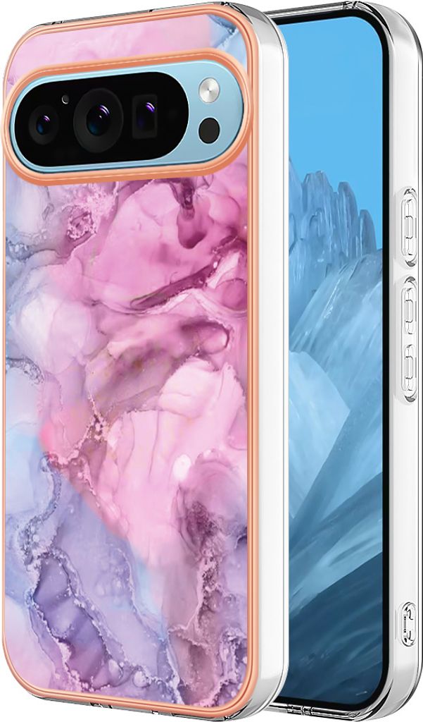 Hülle für Google Pixel 9 Muster TPU Silikon Stoßdämpfer Bumper Schutzhülle Rosa