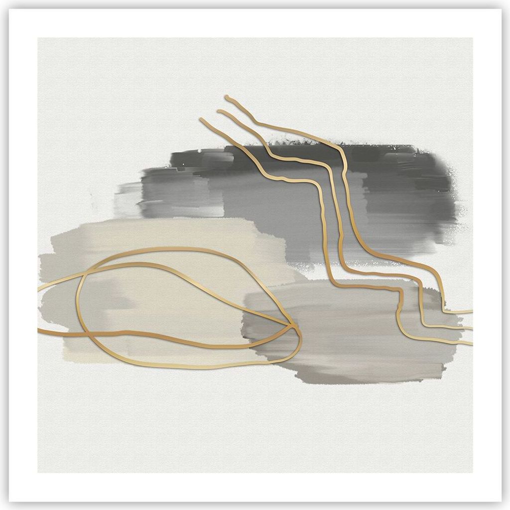 Poster - Poster ohne Rahmen - Abstraktion Stück Gold - 60x60 cm - Wand Bild - Wanddeko - Wandbilder - Kunstposter - Wandposter - Bilder - Kunstdru...