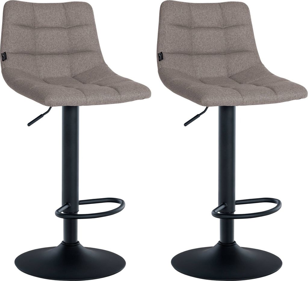 2er Set Barhocker HLO-CP266 Stoff schwarz grau
