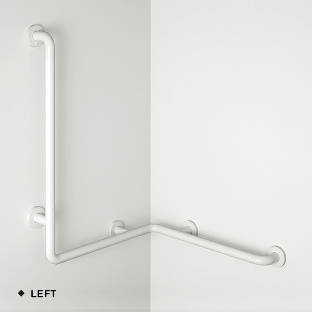 pba 01 Duschhandlauf rechts 760x760mm, aus Nylon, mit Brausehalterstange 1160mm