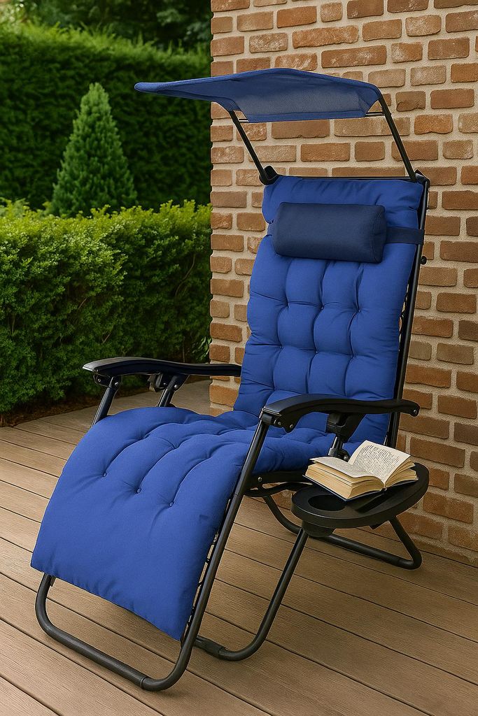 VCM Sonnenliege klappbar, Maße Liegestuhl ca. L. 160 x B. 64 x H. 107 cm, Maße Sitzposition ca. L. 115 x B. 60 x H. 84 cm, leicht und kompakt, Li...