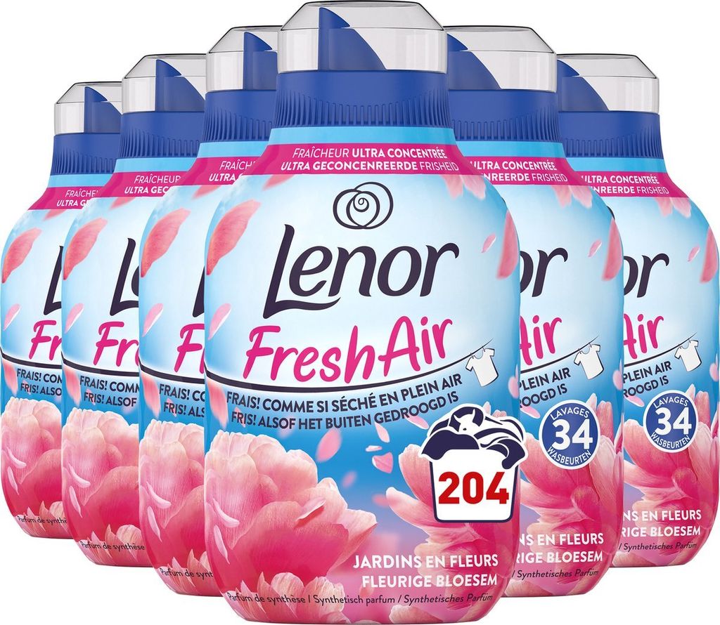 Lenor Fresh Air Bloesem – Weichspüler – 6 x 34 Waschgänge, Produktbild 1