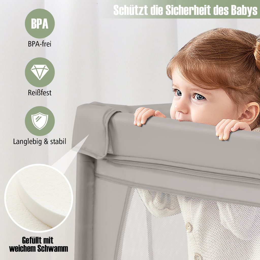 Laufgitter Baby Fillikid 6-eckiger Laufstall Mit Einstieg - 134 Cm, Reisebett & Spielstall In Einem Laufgitter Für Babys