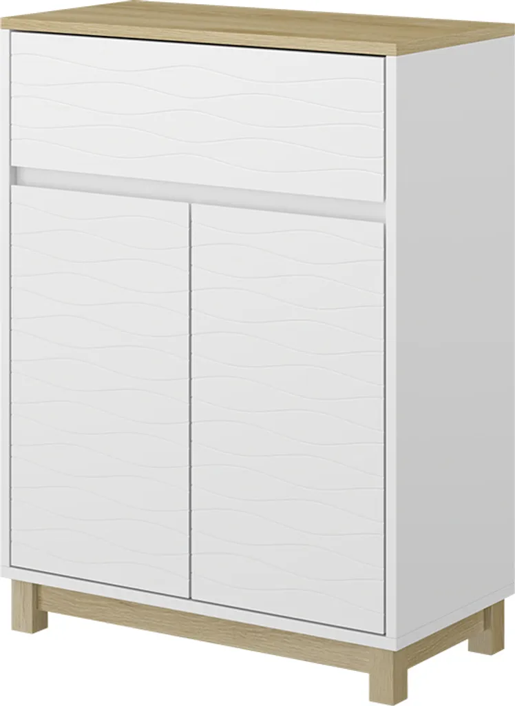 Vicco Mobile midi Livia, 60 x 80 cm con cassetto, Bianco/Legno