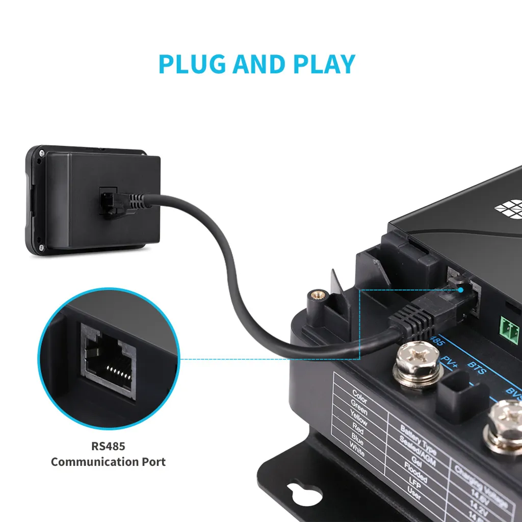 Écran LCD rétro-éclairé avec interface conviviale pour chargeur MPPT - 3