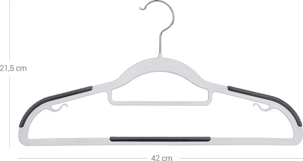 Grucce Velluto Grigio Antiscivolo 50 Pezzi | Soluzione Armadio Perfetto - 6