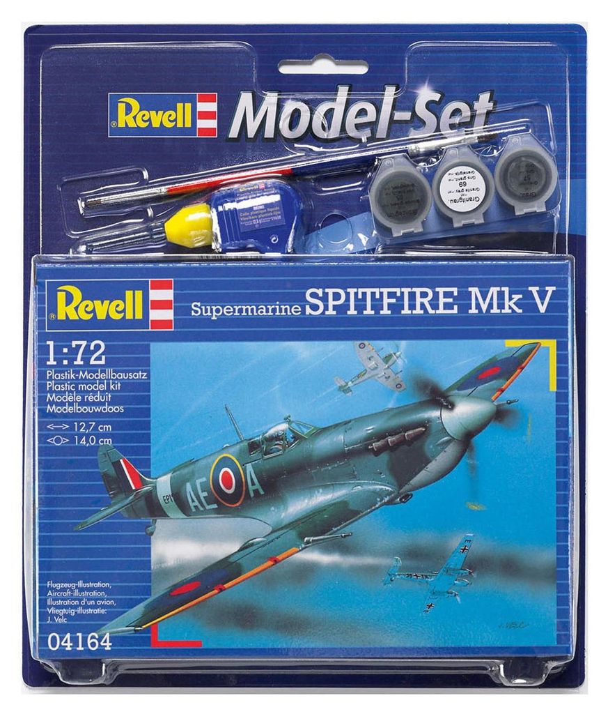 Revell Spitfire Mk V, Starrflügelflugzeug-Modell, Produktbild 