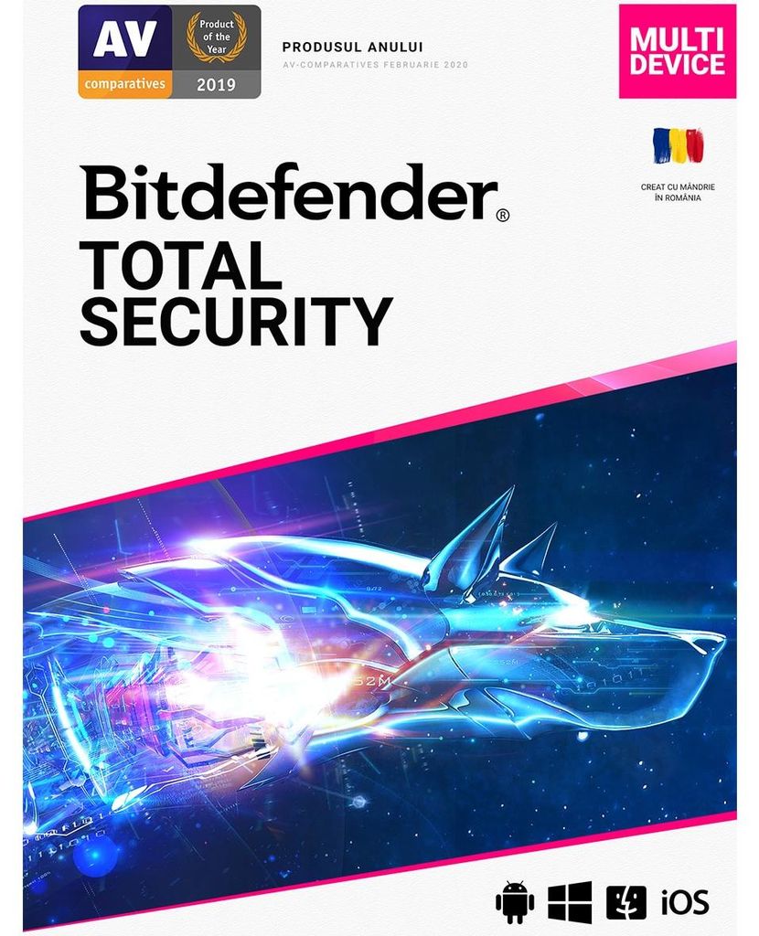 Bitdefender Total Security, 1 Jahr, 10 Geräte, Einzelhandelslizenz