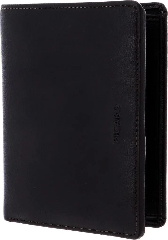 Porte-monnaie en cuir de vachette Picard Brooklyn Trifold brun cafe