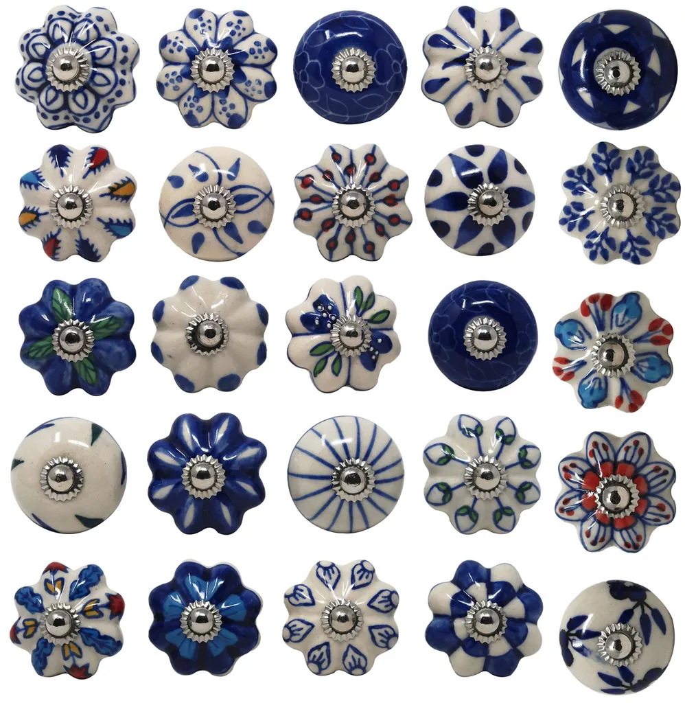 Boutons de meuble pour commode et tiroirs de cuisine en céramique