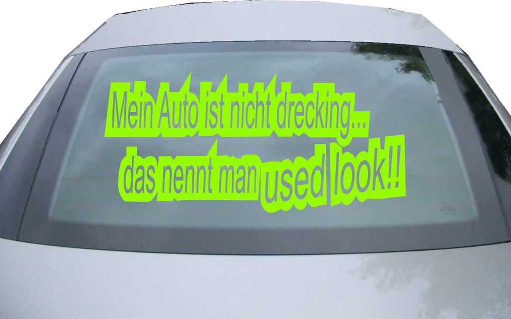 Indigos UG - Aufkleber Heckscheibe & Motorklappe DE6173 - neongrün - 600x285 mm - mein auto ist nicht drecking - Auto Scheiben Fenster Heckklappe ...