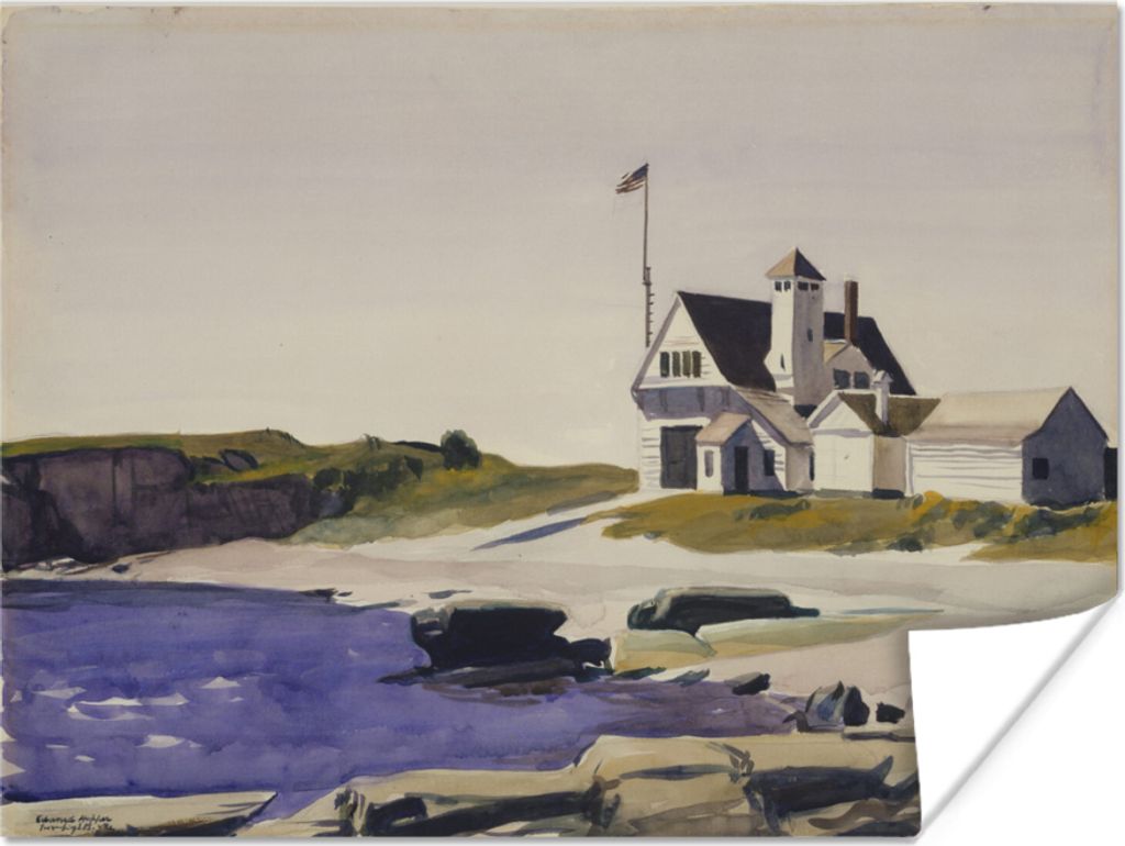 MuchoWow Poster Küstenwache, Maine - Edward Hopper 120x90 cm - Wandbild