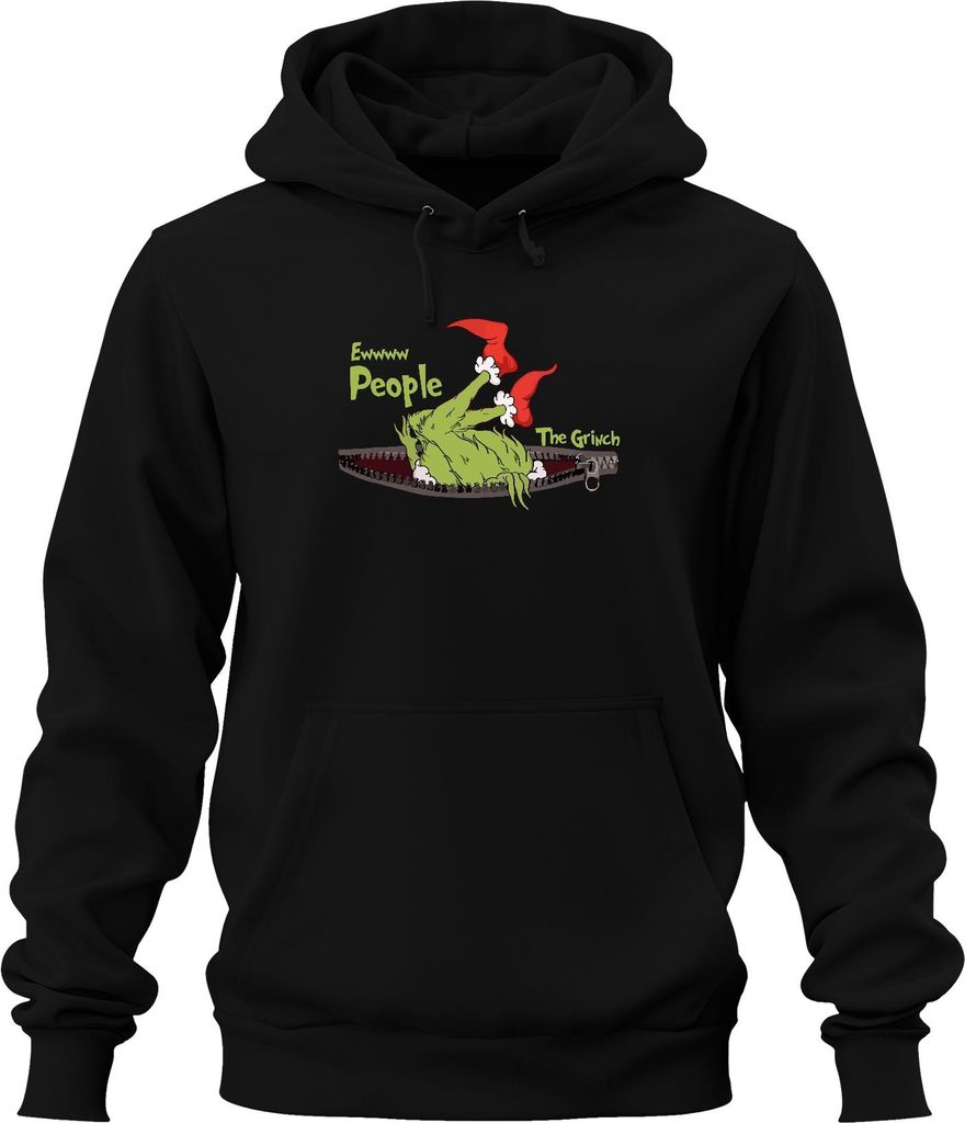 The Grinch Ewwww People Weihnachten lustig Geschenk Introvertiert Uni Hoodie Kapuzenpullover, Schwarz, XL