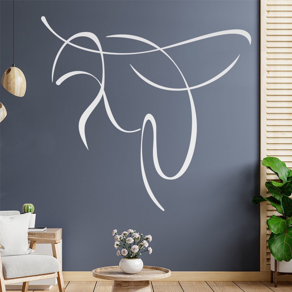 Wespe/Biene Linien Wandtattoo in 6 Größen - Wandaufkleber Wall Sticker - Dekoration, Küche, Wohnzimmer, Schlafzimmer, Badezimmer