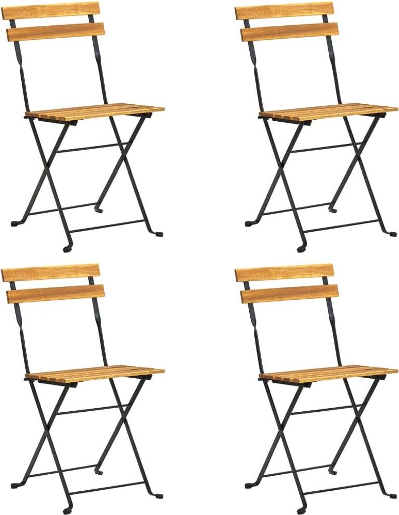 vidaXL Klappbare Bistrostühle 4 Stk. Massivholz Akazie