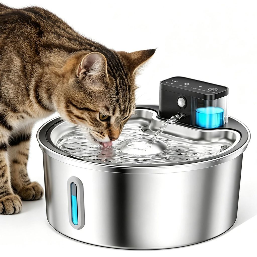 Trinkbrunnen für Katze Kabellos, Haustier Wasserspender, Produktbild 