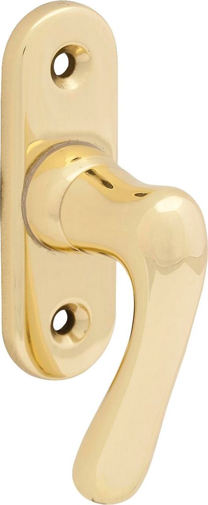 GRUNDMANN Fenstergriff WG ELEGANT 505 - gebogen, VK 7 x 35 mm, Messing poliert