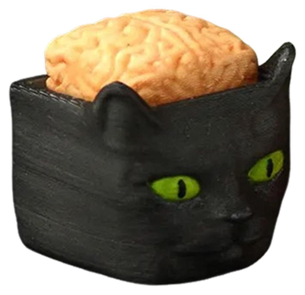 1/5 Stück Halloween-Würfelkopf-Figur, gruseliger Mini-Schädel, Kürbis, Zombie, schwarzer Katzenkopf, Harzstatue, Spielzeug, Heim-, Büro- und S...