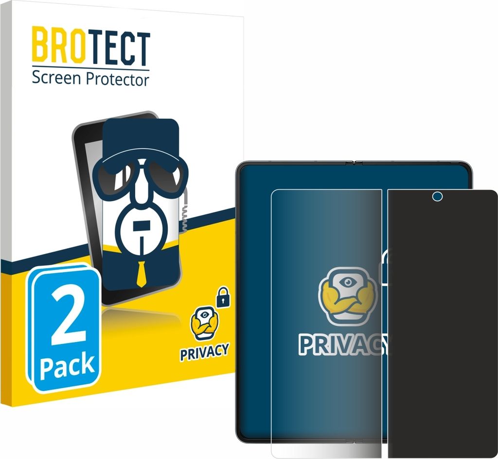 2x BROTECT Sichtschutzfolie für Samsung Galaxy Z Fold 4 (Inneres Display) Anti-Spy Privacy Sichtschutz Blickschutz Folie Blaulicht-Schutz