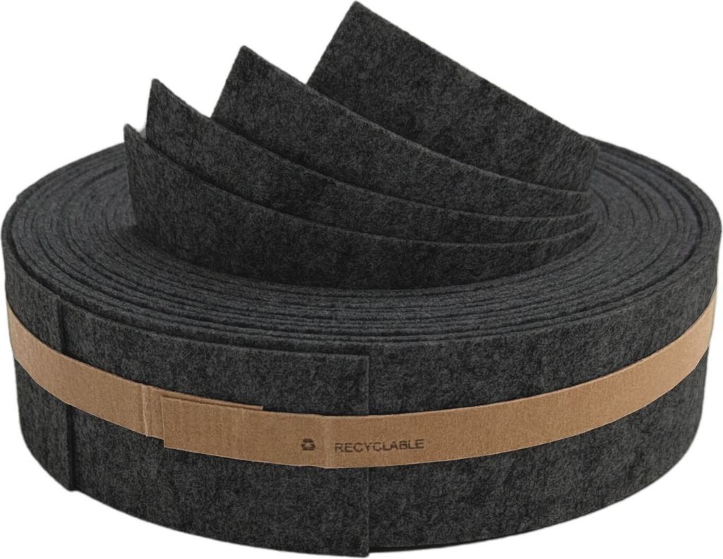 Doppelstab Sichtschutz zaun|zu Design-Vlies Akzentstreifen 4er Set VIERTEL Zaun Anthrazit 2,55m
