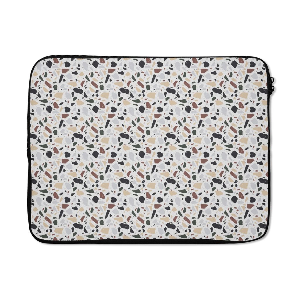 MuchoWow Laptop Hülle 17 Zoll Laptoptasche Textur - Terazzo - Muster - Zipper - Schutzabdeckung