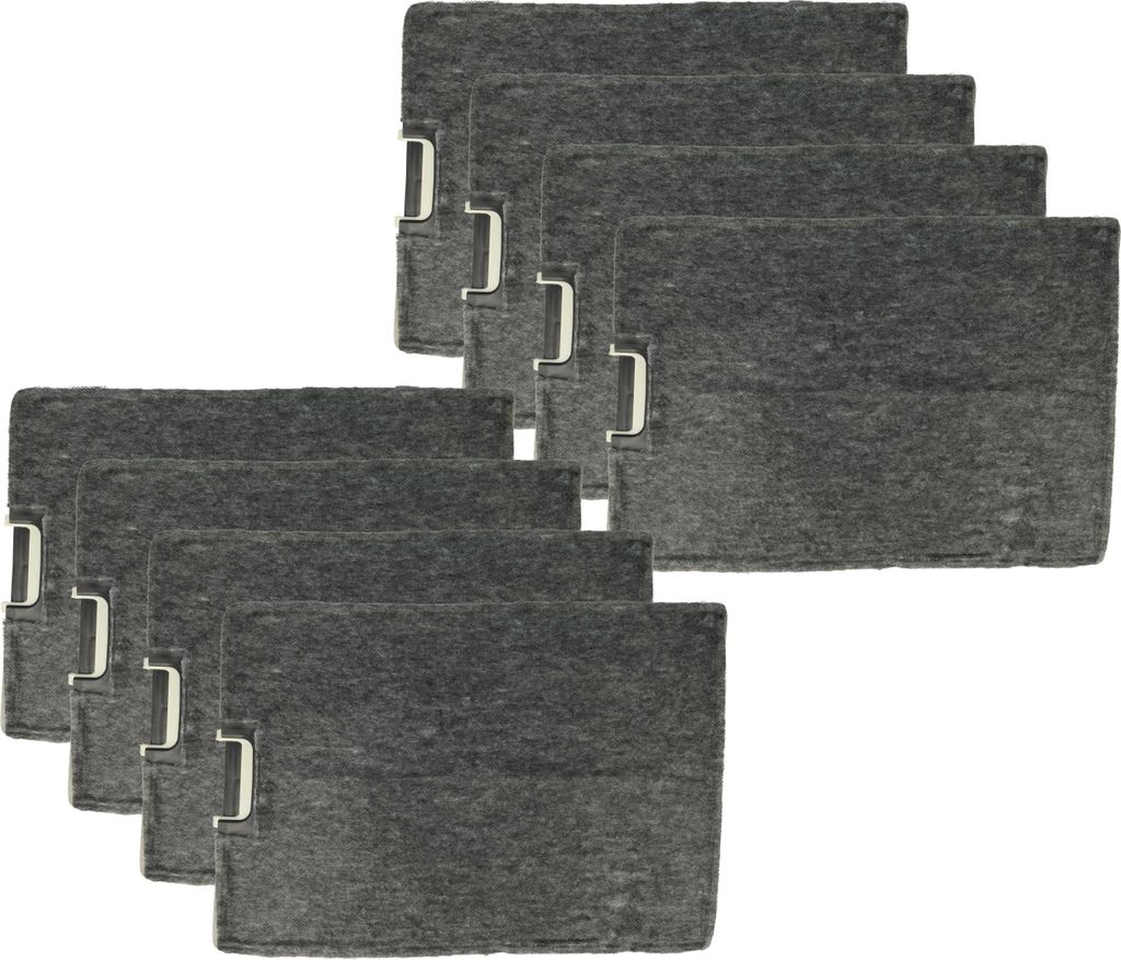 vhbw 8x Aktivkohlefilter kompatibel mit Bosch DKE942U02, DKE945A, DKE945A00 DKE945A, DKE942U00 DKE942U, DKE942U01 Dunstabzugshaube - 30 x 21,5 x 3 cm