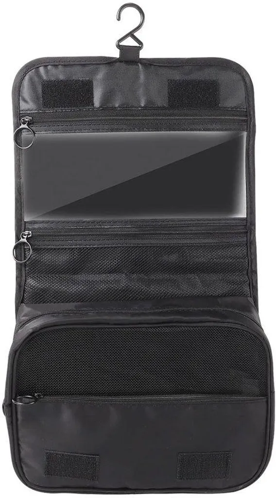 Organisateur de toilette voyage noir avec compartiments spécial camping