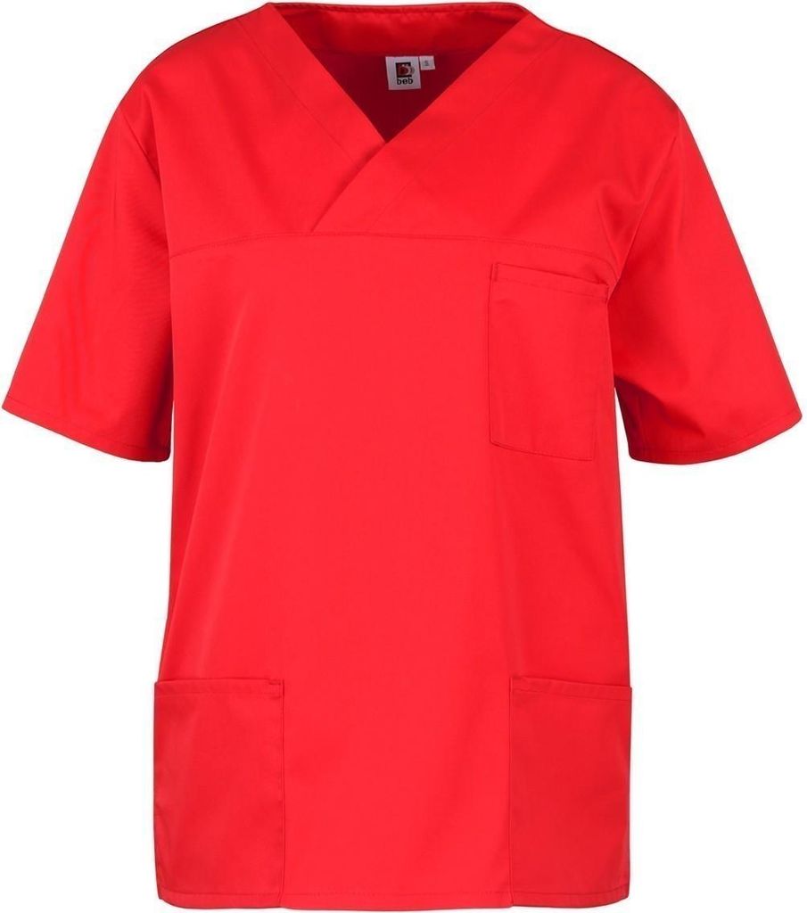 beb Basic Kasack Uni Kurzarm Rot M