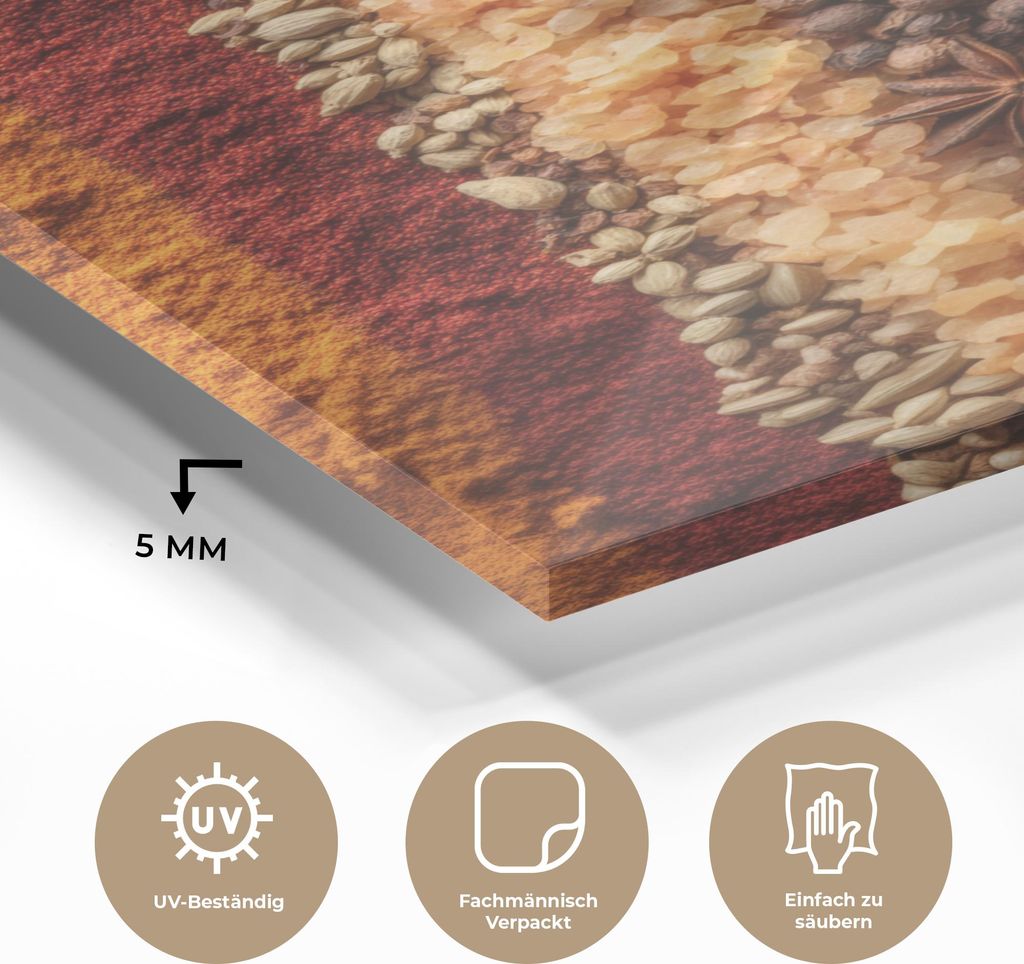 MuchoWow Glasbilder - Bilder auf Wandbild - Foto auf Glas Orbits - Vertikal - Kräuter - Variation 60x80 cm Wanddekoration aus Glas - Acrylglasbild...