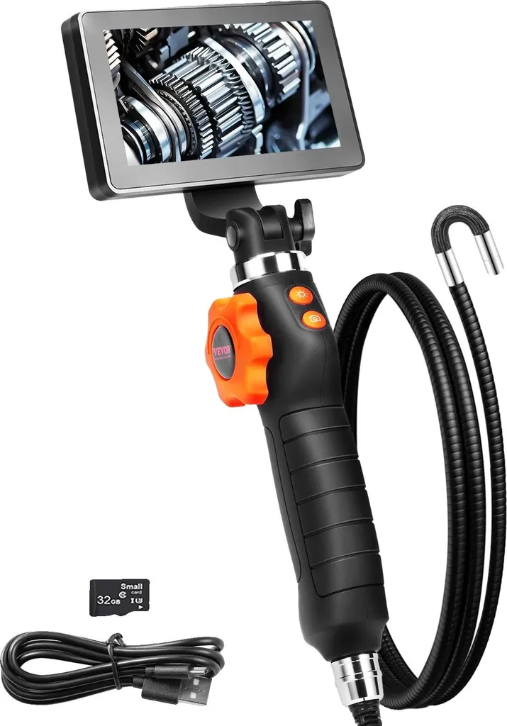 Endoscope industriel avec écran IPS 5 pouces et sonde HD 1080P