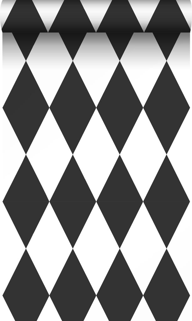Origin Wallcoverings Tapete Karomuster Schwarz-Weiß 53 cm x Produktbild 