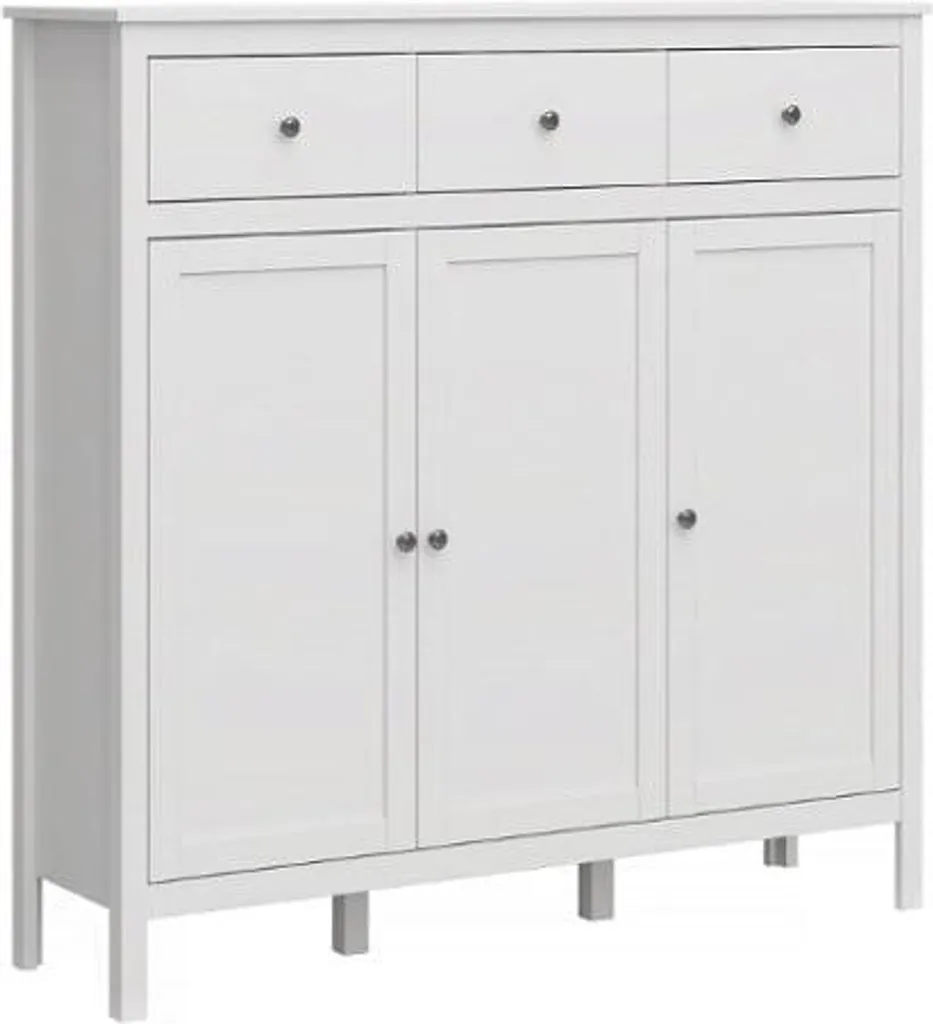 Commode Ole au design scandinave épuré avec 3 grands tiroirs de rangement