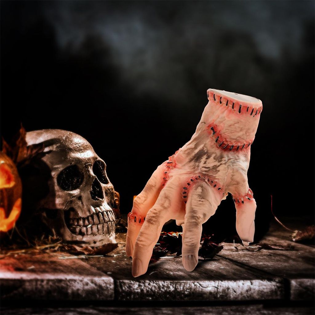 Halloween Dekoration Horror-Hand mit Aktion-und Soundfunktion Gruselrequisiten Dekorationen für Halloween und Cosplay