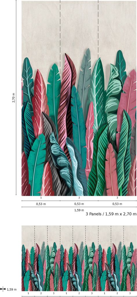 NEWROOM Tapete Türkis Vliestapete Dschungel - Wandbild Tropisch Pink Grün Blätter Urwald Tapete Floral Dschungeltapete