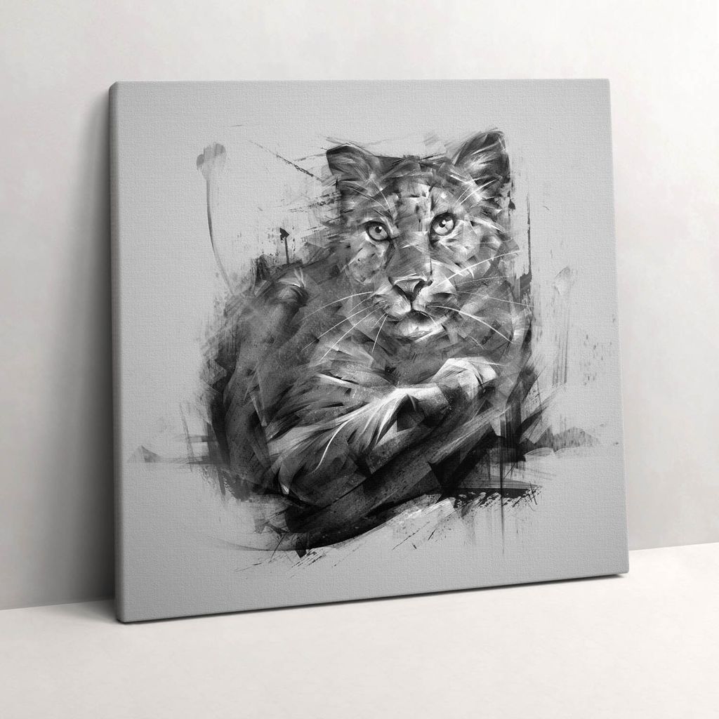 Young Lion - Hakuna Matata – Leinwandbild Wandbild – 60x60 cm – Leinwandbilder – Wandbilder – Schlafzimmer – Flur