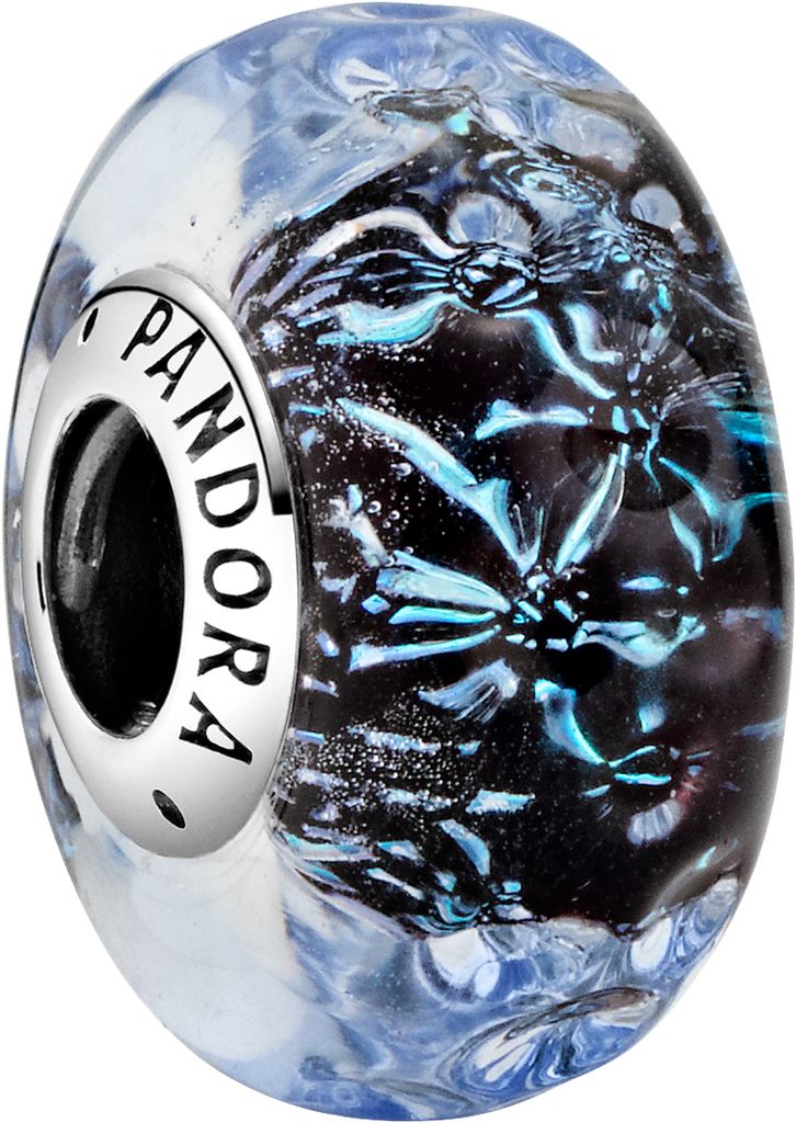 Pandora Charm Silber 925 Moments Collection 2021 Murano Glas dunkel blau Charm Wavy Dark Blue 79893