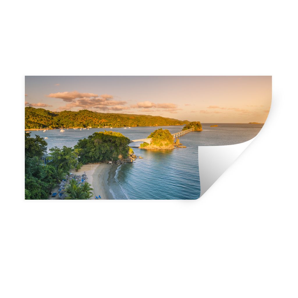 MuchoWow Wandtattoo Wandsticker Wandaufkleber Karibische Brücke 120x60 cm Selbstklebend und Repositionierbar - Sticker - Dekorfolie