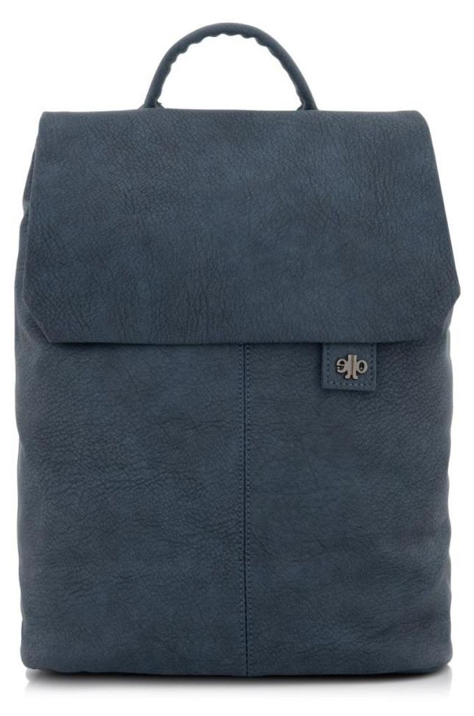 Eleganter dunkelblauer Damenrucksack mit Klappe, wasserabweisend, aus Kunstleder, Blink