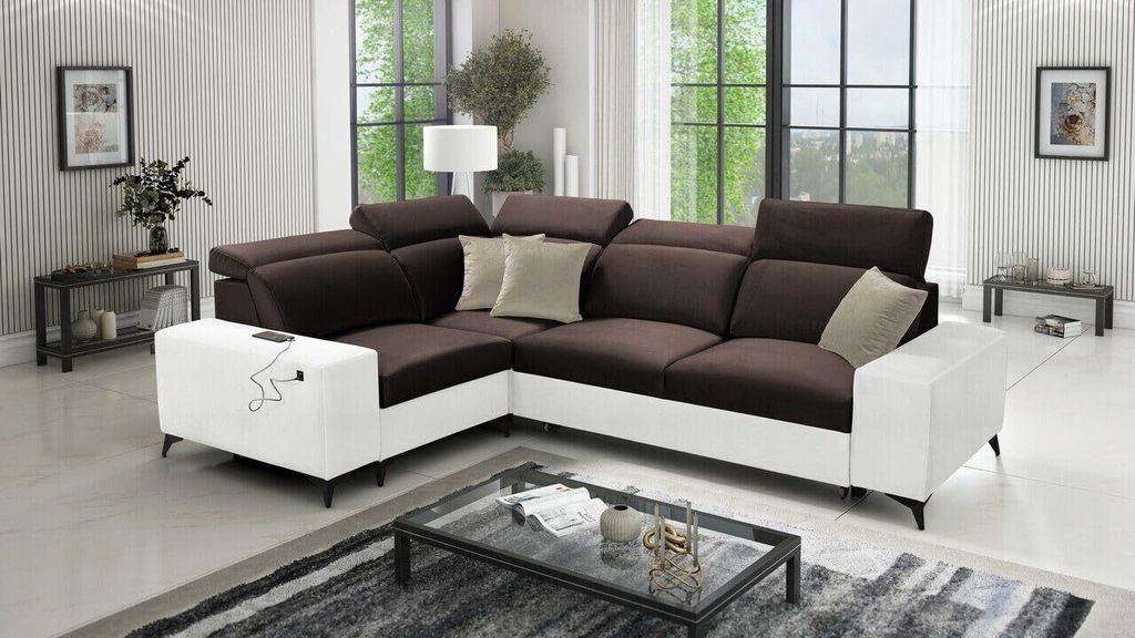 Paul II Mix mit Schlaffunktion und Bettzeugfach hat 5 verstellbare Kopfstützen und einen USB-Anschluss