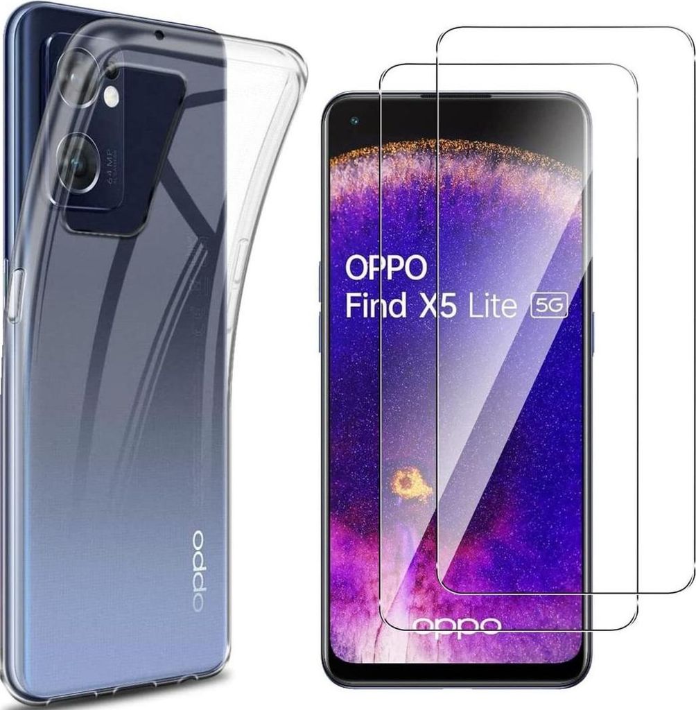 Etui do Oppo Find X5 LITE z 2 osłonami ekranu ze szkła Zdjęcie produktu 