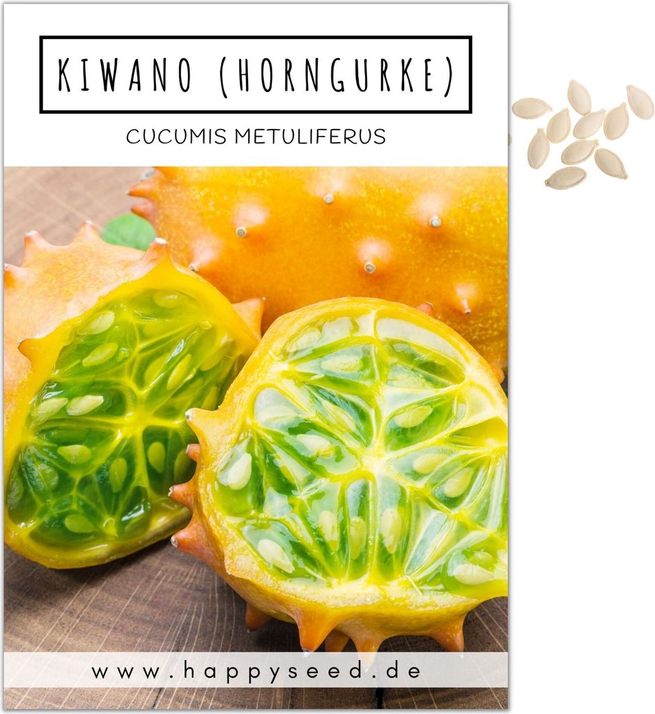 Kiwano Samen (Cucumis metuliferus) - Exotisches Horngurke Saatgut ideal für die Anzucht im Garten oder Gewächshaus