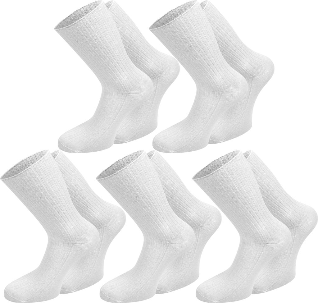4 Paar Herren Socken Arztsocken ohne Gummi Baumwolle 4/2 Rippe weiß 39 bis 46 