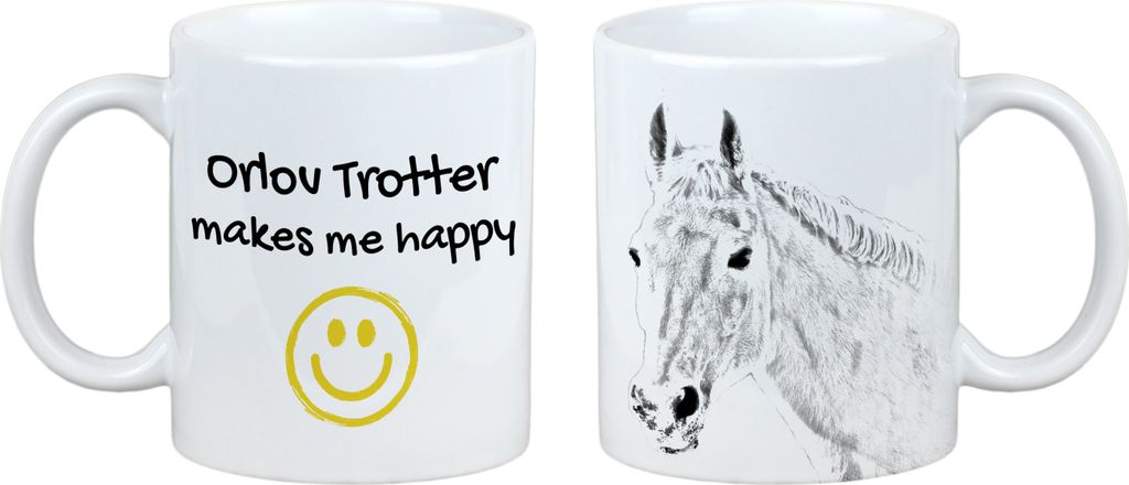 Orlow-Trotter - Becher mit Pferd, fröhlicher Becher für Hundefreunde, personalisiertes Geschenk der Marke Art-Dog