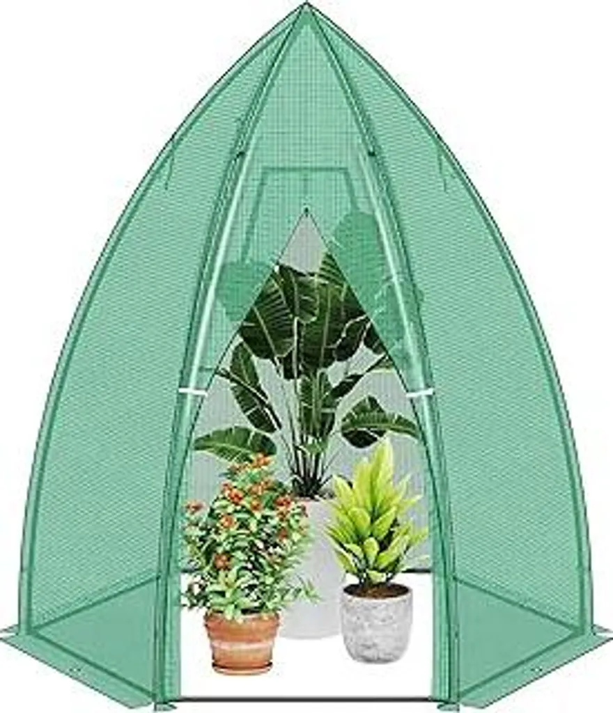 Serra in telo Ribelli, serra con porta, serra per pomodori ?160 x 180 cm, tenda per la coltivazione invernale, telo in PE resistente all'inverno, casetta da giardino per piante, ortaggi, fiori, verde - 1