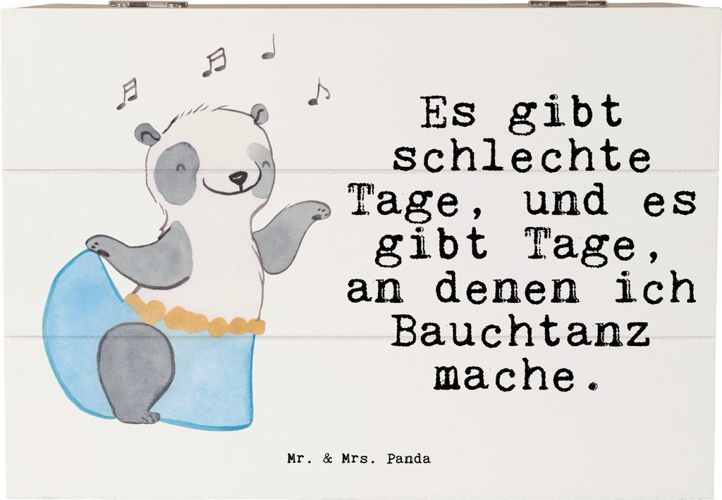 Mr. & Mrs. Panda Box Panda Bauchtanz 22 x 15 cm - Weiß - Geschenk, Kiste mit Deckel, Orientalischer Tanz, Geschenkbox, Schatzkiste, Erinnerungsbox...